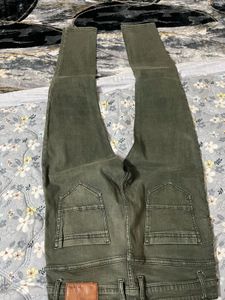 Olive Green Denim Jeans
