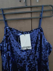 Sparkling Blue Sequin Mini Dress