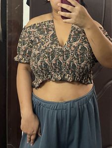 Stylish Smocked Paisley Top