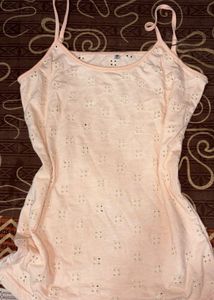 Charming Peach Eyelet Cami Top
