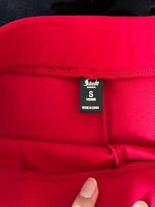 Red Shein Flared Leggings