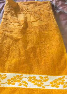 Vintage Orange Embroidered Bath Towel