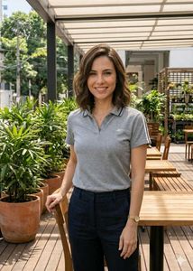 Women's Grey Polo T-Shirt