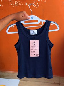 Navy Blue Ribbed Tank Top