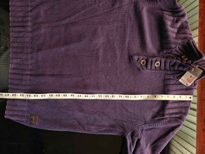 Men's Purple Button-Up Sweater