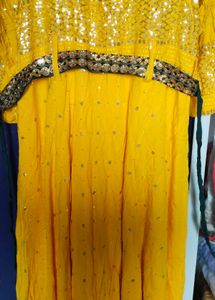Stunning Yellow Embellished Maxi Gown