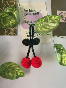 Crocheted Cherry Keychain❤️