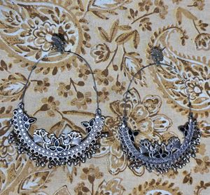 Oxidised Silver Hoop Earrings