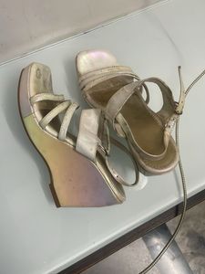 Iridescent Wedge Sandals