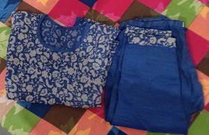 Blue Printed baby Kurta & Pants Set