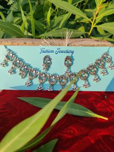 Oxidized Silver Necklace &amp; Earring Set