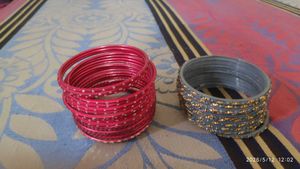 Set of Red and Grey Bangles