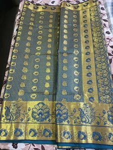 Elegant Blue &amp; Gold Saree