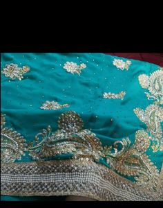 Heavy Look Embroidery  Bridal party wear saree
