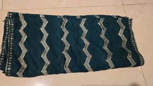 Elegant Teal Dupatta with Sequins