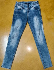 Distressed Acid Wash Skinny Jeans