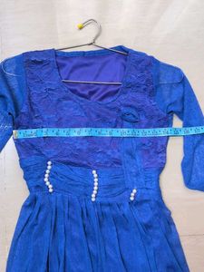 Elegant Blue Lace Dress
