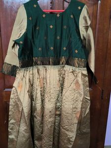 Elegant Green and Gold Ethnic Gown