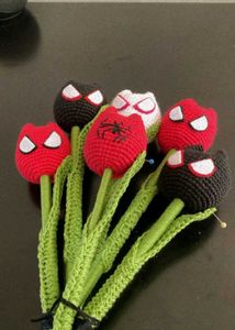 Handmade Spiderman Crochet Flowers Bouquet