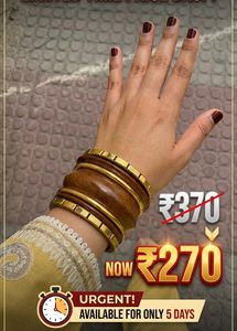 Wooden &amp; Gold Bangles