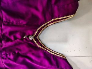 Elegant Purple Anarkali gown with duppta