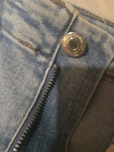 Bershka- High Waist- Light Wash Denim Mini Skirt