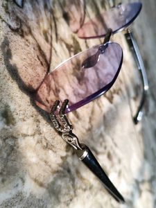 Unique Rimless Purple Gradient Sunglasses
