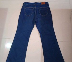 Flared Blue Denim Jeans
