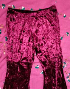 Crushed Velvet Flare Pants