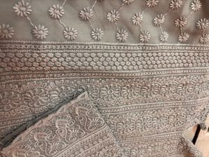 Elegant Grey Chikankari Kurta