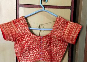 Red & Gold Brocade Blouse