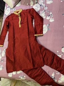 Men's Maroon Kurta Set