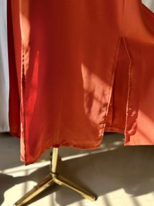 Orange Spaghetti Strap Midi Dress