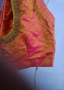 One day offer Double shade Silk  Aari wrk Blouse