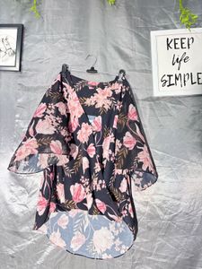 Chic Floral Print Tunic Top