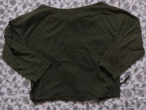 Green "Smile" Floral Lace-Up Top
