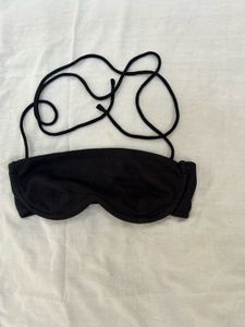 Black Ribbed Bikini Top