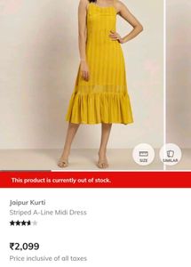 Yellow Striped Midi Dress
