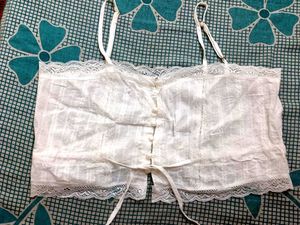 White Lace Trim Camisole Top