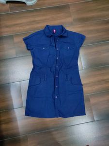 Chic Blue Utility Dress