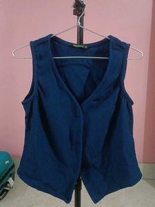 Stylish Blue Sleeveless Vest