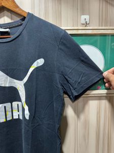 Puma Navy Blue Crew Neck Graphic T-Shirt