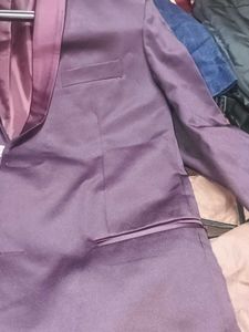 Men's Burgundy Shawl Collar Blazer