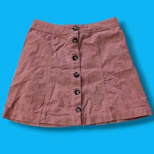 Cute Corduroy Button-Up Skirt