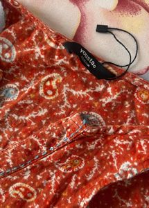Rust Orange Paisley Printed Kurta Set