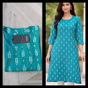 Beautiful Teal Printed Kurta
