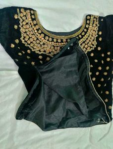 Elegant Peach &amp; Black Lehenga Choli Set