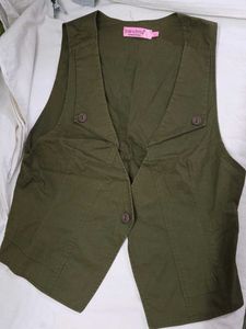 Step N Style Olive Green Waistcoat Vest