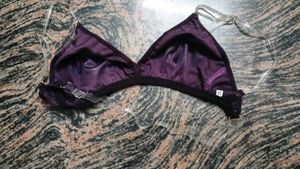 Purple Invisible Strapless bra.