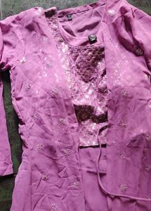 Beautiful Purple Embroidered Gown